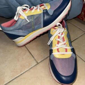 Michael Kors Blue and Yellow Sneakers